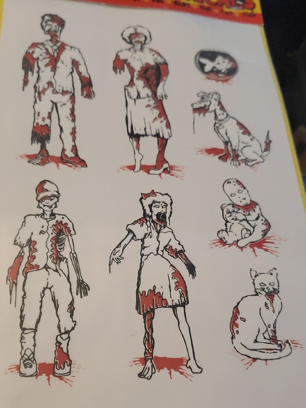 Zombie Family Vinyl Car Window Stickers Decals Blood Red, Black, White Gag Gift - Picture 6 of 10